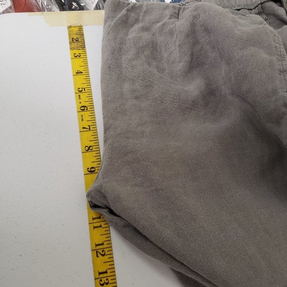 J Jill Womens Love Linen Pull On Pants Size M Gray High Rise Straight Leg Pocket - Picture 6 of 10